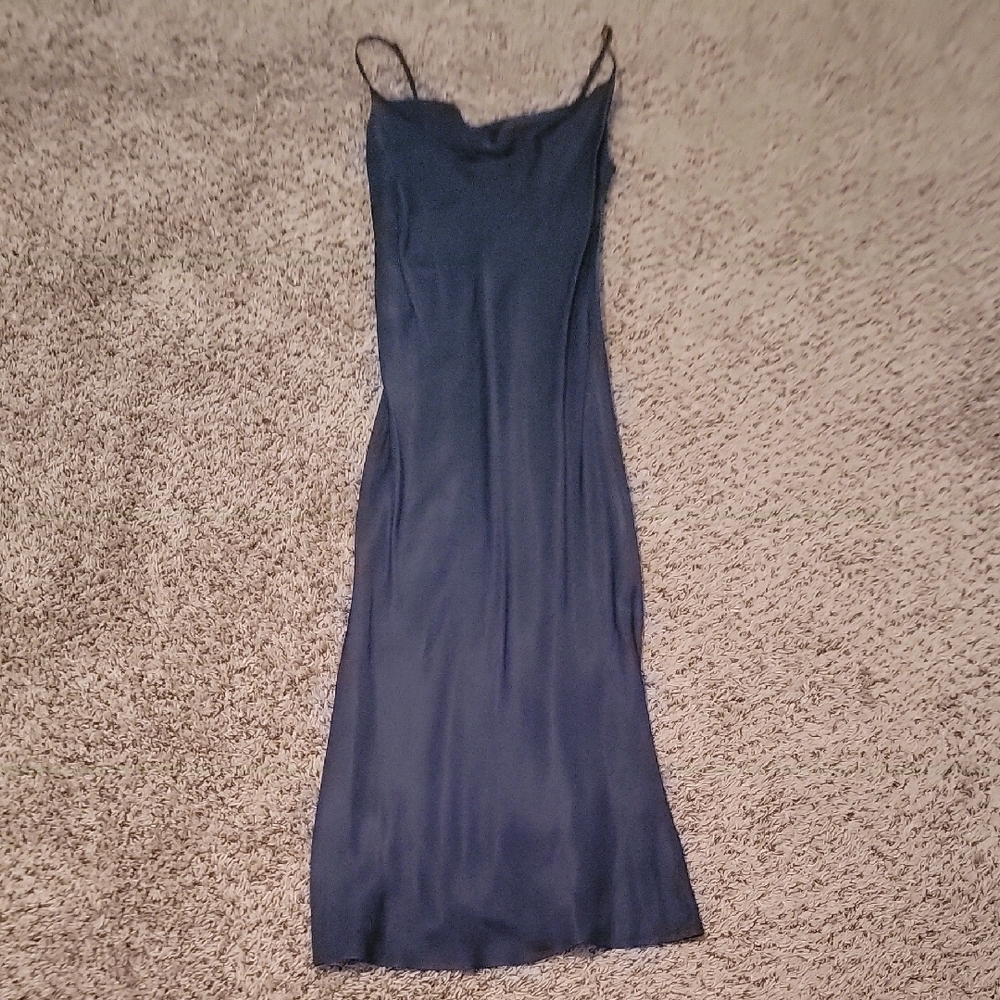 ZARA emerald green slip Dress